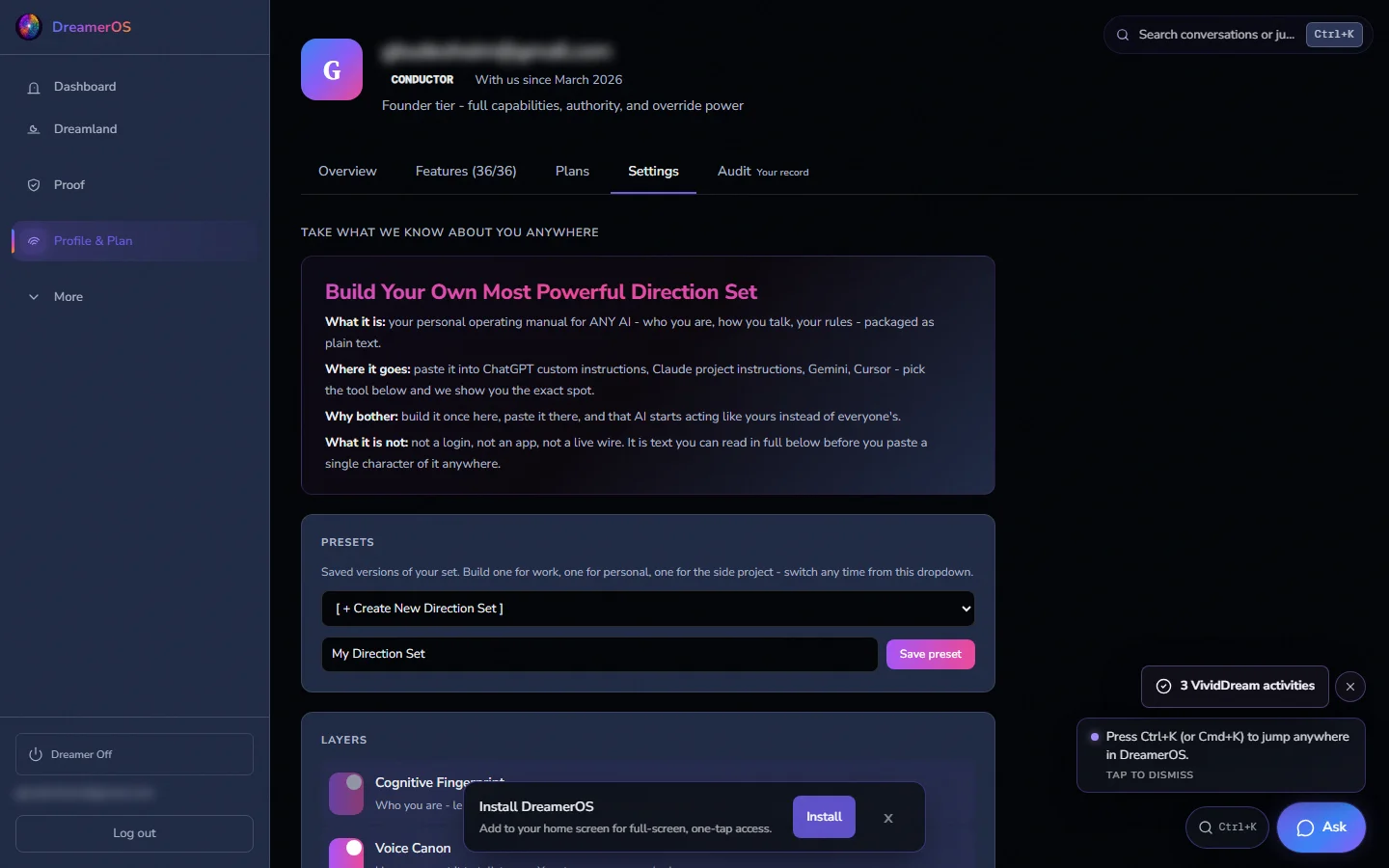The Automate run mode setting in the app